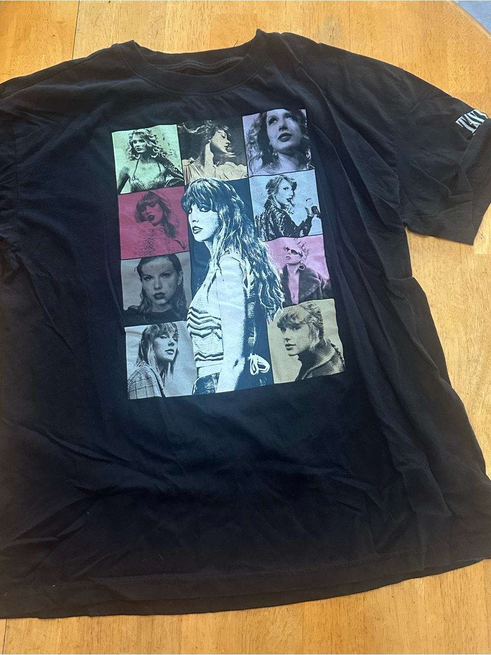 Taylor Swift Era Tour Black Graphic Women’s Tee - Collage Print